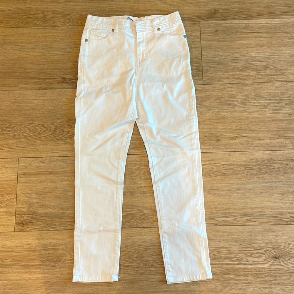 Girls White Jeans - size 10 - high waisted